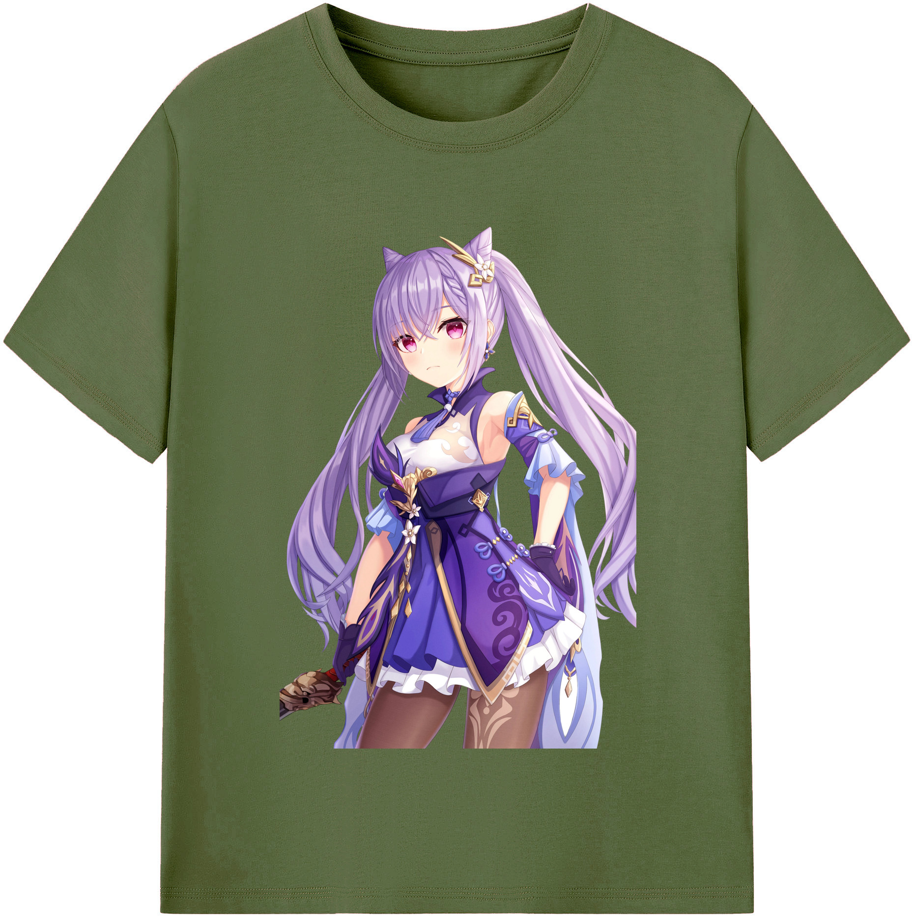 げんし神 刻晴 こくせい genshin Kokusei 綿100％半袖Tシャツ（フロントプリント）